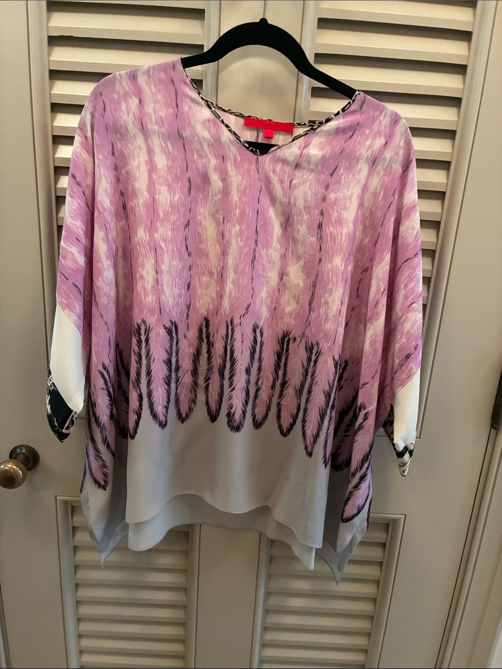 Shamask Silk Printed V-Neck Women's Tunic